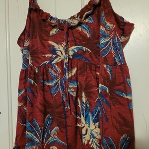 Torrid Red Palm Print Blouse